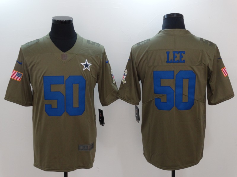 Men Dallas cowboys #50 Lee Nike Olive Salute To Service Limited NFL Jerseys->dallas cowboys->NFL Jersey